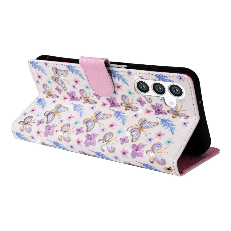 For Galaxy S25 5G Bronzing Painting RFID Leather Phone Case