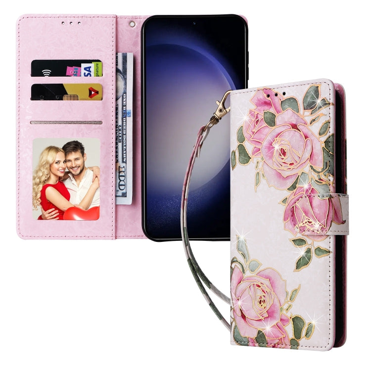 For Galaxy S25 5G Bronzing Painting RFID Leather Phone Case