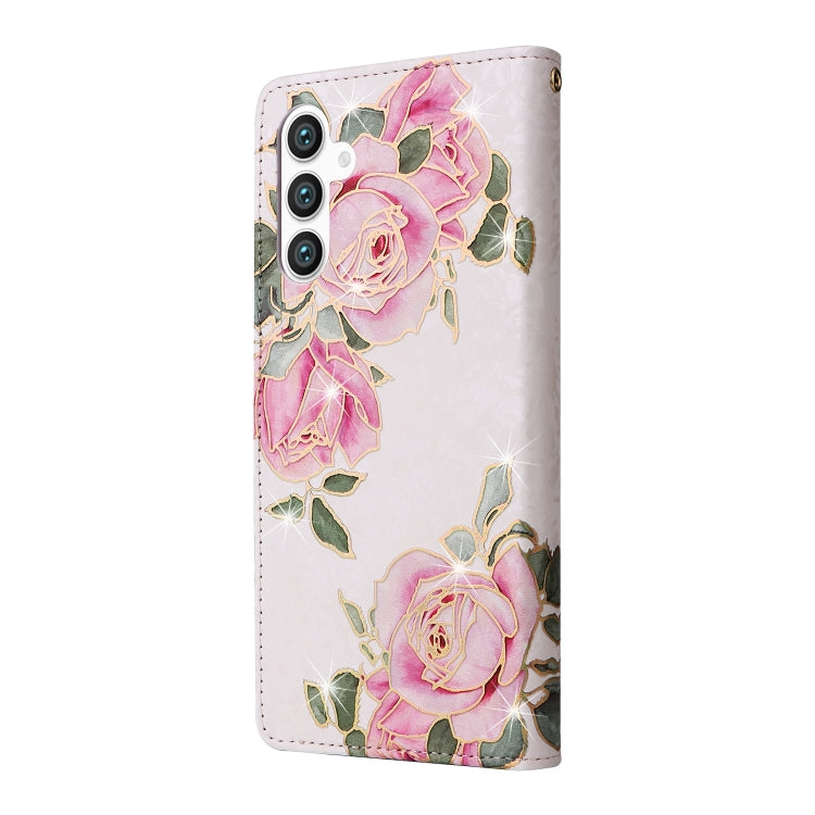For Galaxy S25 5G Bronzing Painting RFID Leather Phone Case