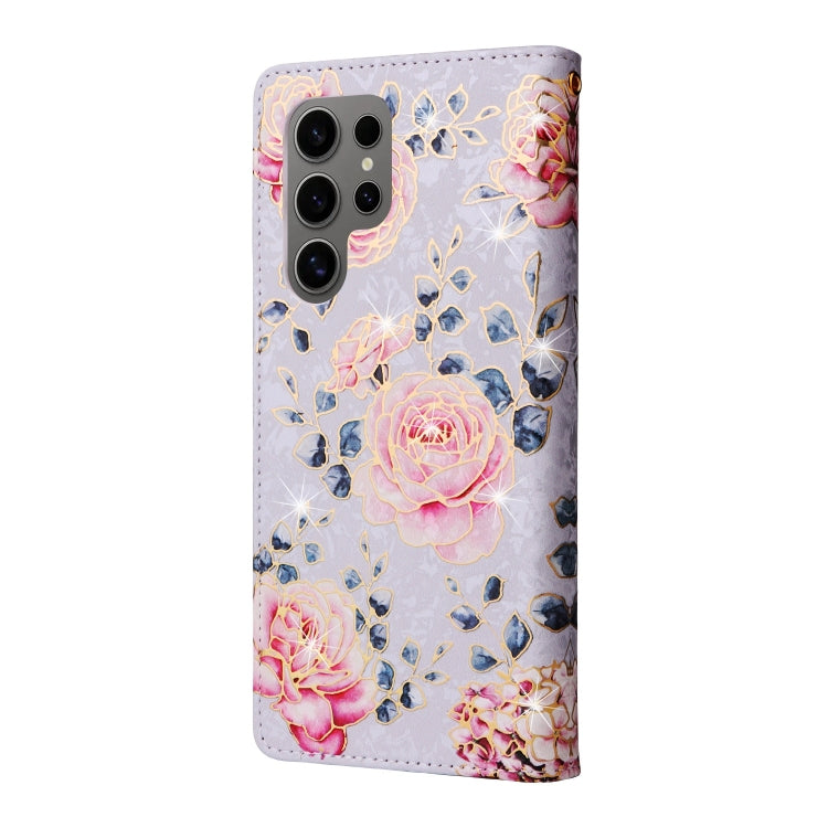 For Galaxy S25 Ultra 5G Bronzing Painting RFID Leather Phone Case