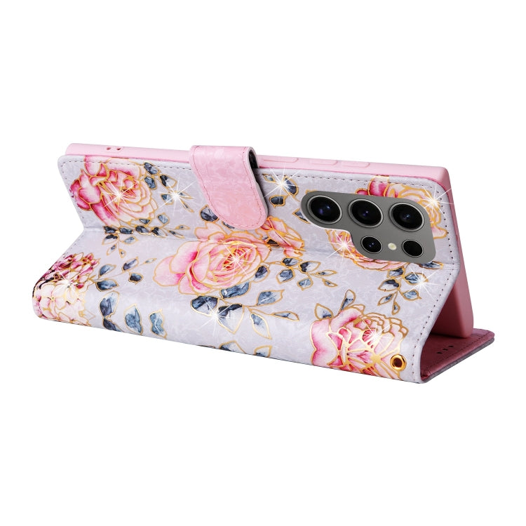 For Galaxy S25 Ultra 5G Bronzing Painting RFID Leather Phone Case