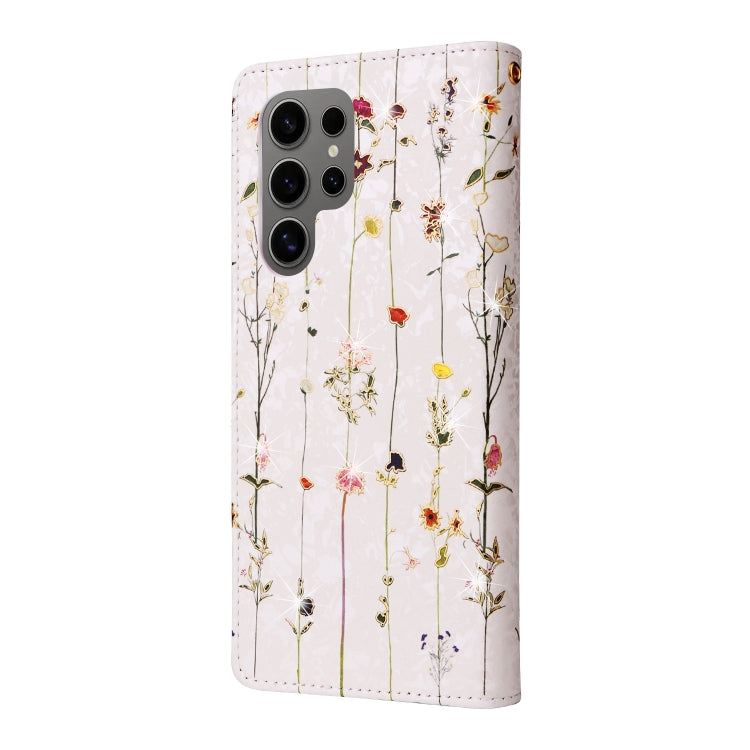 For Galaxy S25 Ultra 5G Bronzing Painting RFID Leather Phone Case
