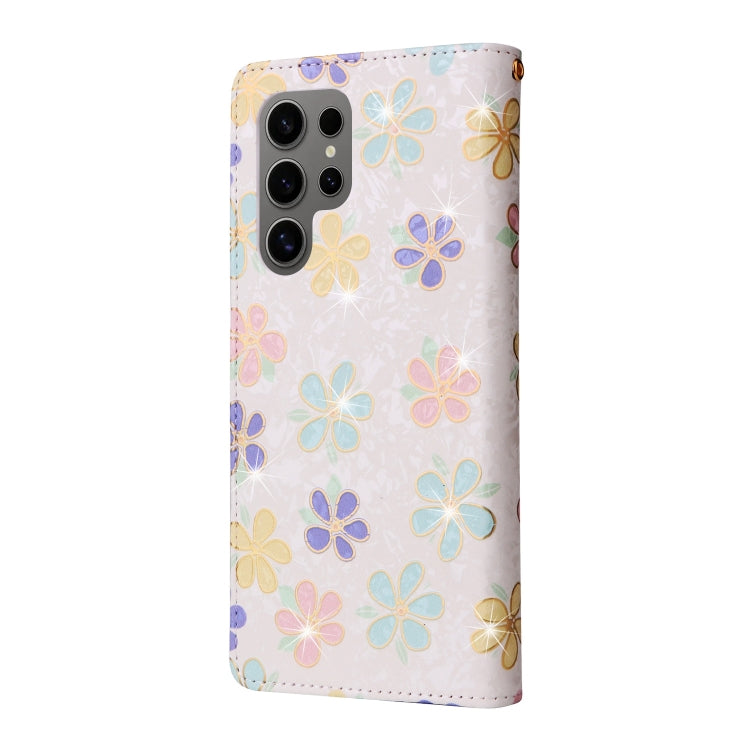 For Galaxy S25 Ultra 5G Bronzing Painting RFID Leather Phone Case