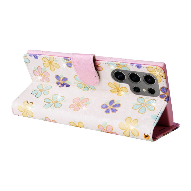 For Galaxy S25 Ultra 5G Bronzing Painting RFID Leather Phone Case