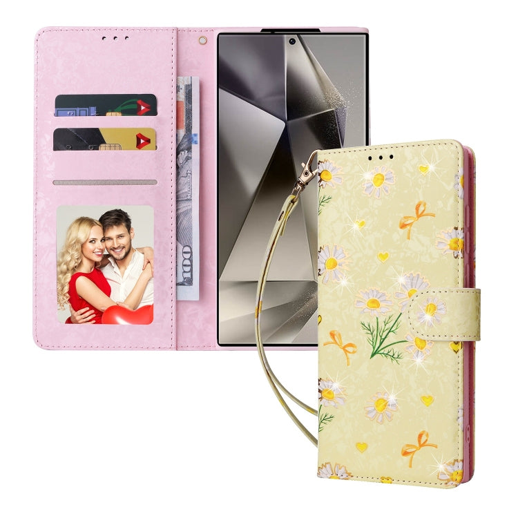 For Galaxy S25 Ultra 5G Bronzing Painting RFID Leather Phone Case