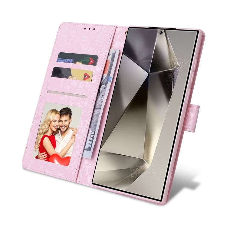 For Galaxy S25 Ultra 5G Bronzing Painting RFID Leather Phone Case