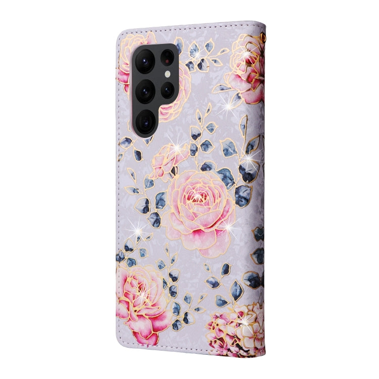 For Galaxy S23 Ultra 5G Bronzing Painting RFID Leather Phone Case