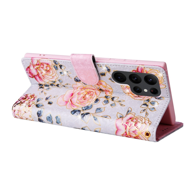 For Galaxy S23 Ultra 5G Bronzing Painting RFID Leather Phone Case