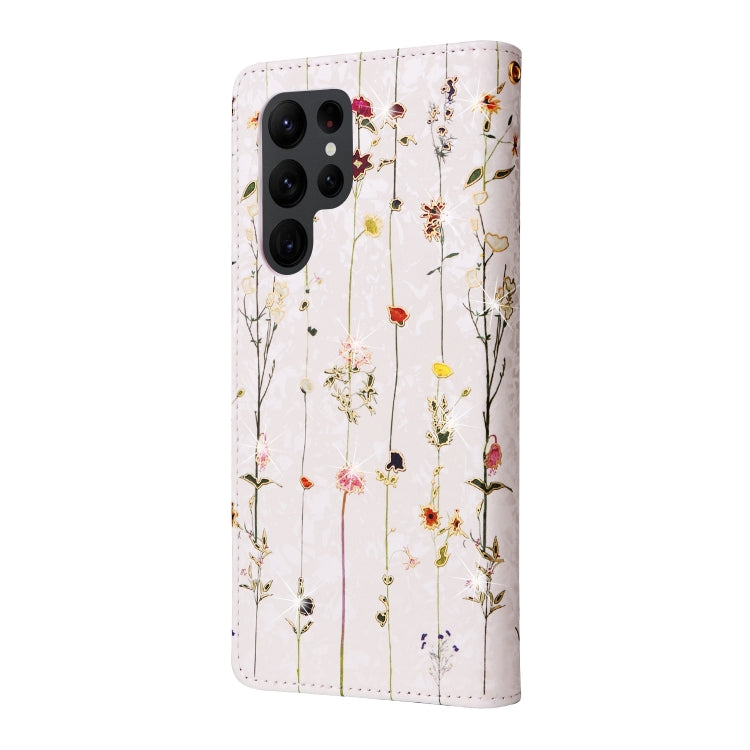 For Galaxy S23 Ultra 5G Bronzing Painting RFID Leather Phone Case