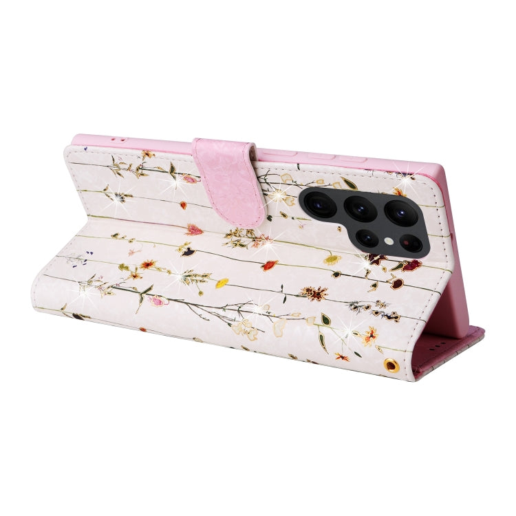 For Galaxy S23 Ultra 5G Bronzing Painting RFID Leather Phone Case