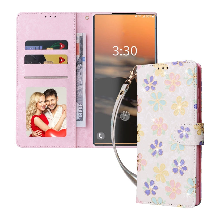 For Galaxy S23 Ultra 5G Bronzing Painting RFID Leather Phone Case
