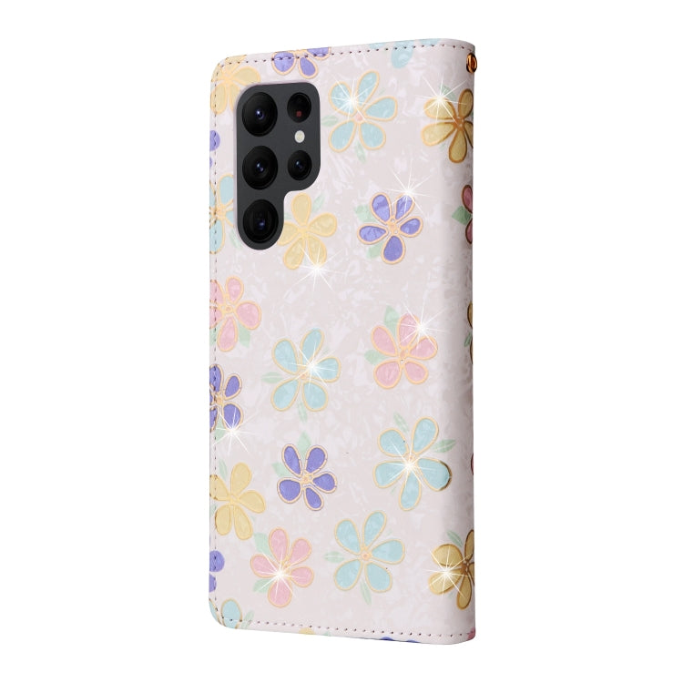 For Galaxy S23 Ultra 5G Bronzing Painting RFID Leather Phone Case