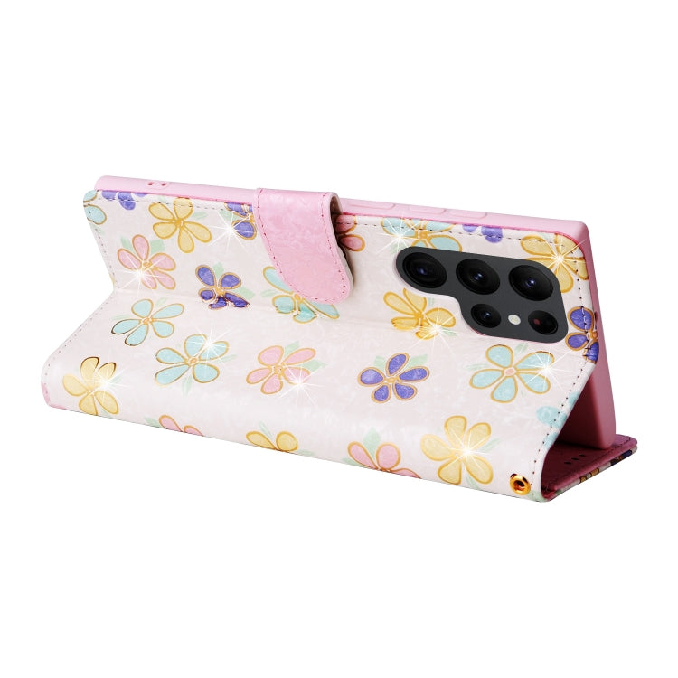 For Galaxy S23 Ultra 5G Bronzing Painting RFID Leather Phone Case