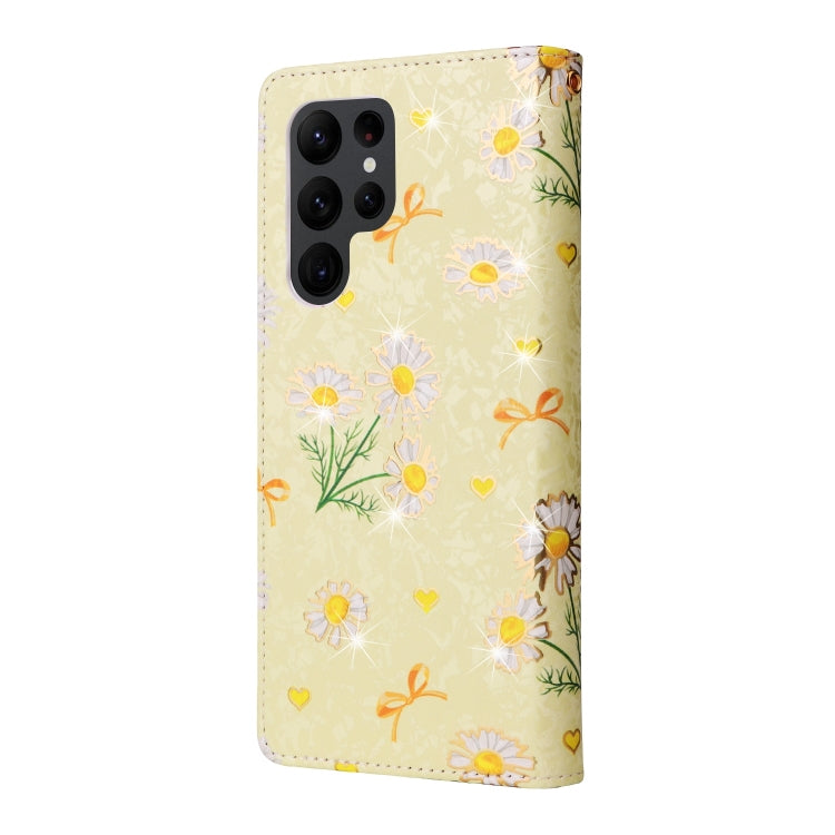 For Galaxy S23 Ultra 5G Bronzing Painting RFID Leather Phone Case