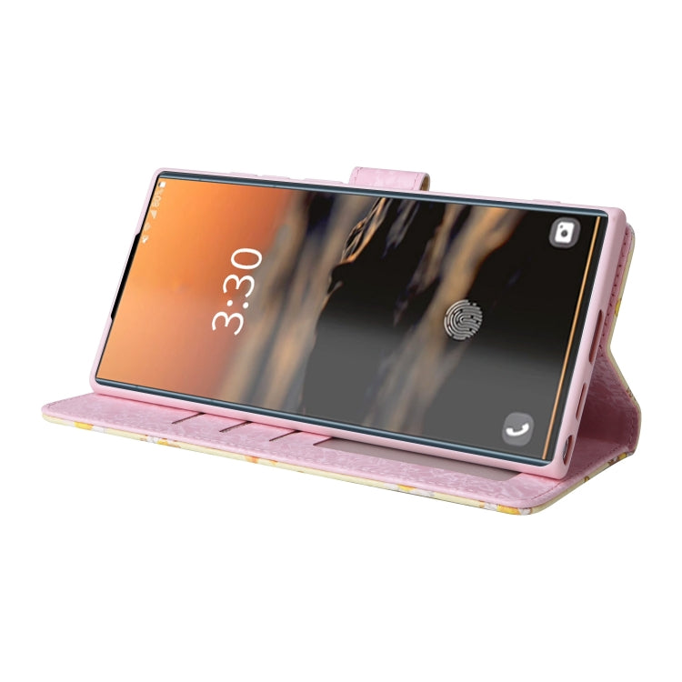 For Galaxy S23 Ultra 5G Bronzing Painting RFID Leather Phone Case