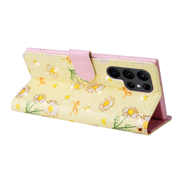 For Galaxy S23 Ultra 5G Bronzing Painting RFID Leather Phone Case