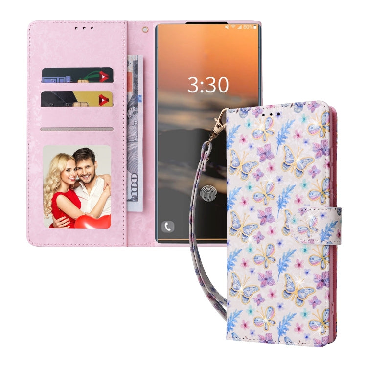 For Galaxy S23 Ultra 5G Bronzing Painting RFID Leather Phone Case