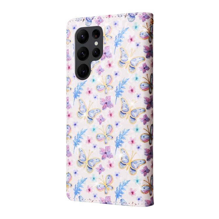 For Galaxy S23 Ultra 5G Bronzing Painting RFID Leather Phone Case