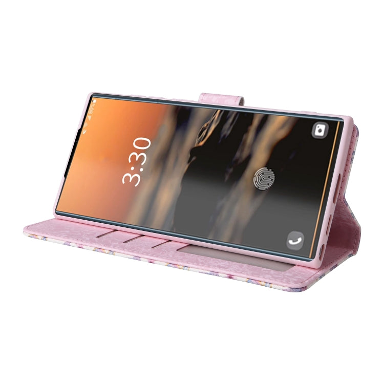 For Galaxy S23 Ultra 5G Bronzing Painting RFID Leather Phone Case