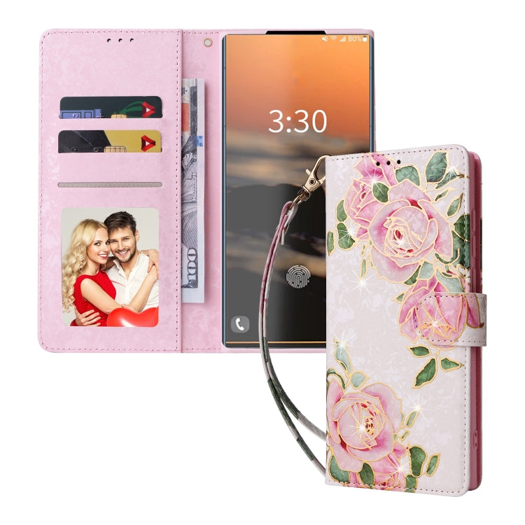 For Galaxy S23 Ultra 5G Bronzing Painting RFID Leather Phone Case