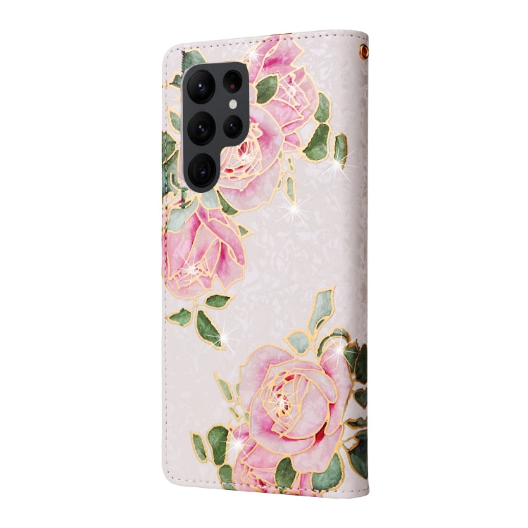 For Galaxy S23 Ultra 5G Bronzing Painting RFID Leather Phone Case