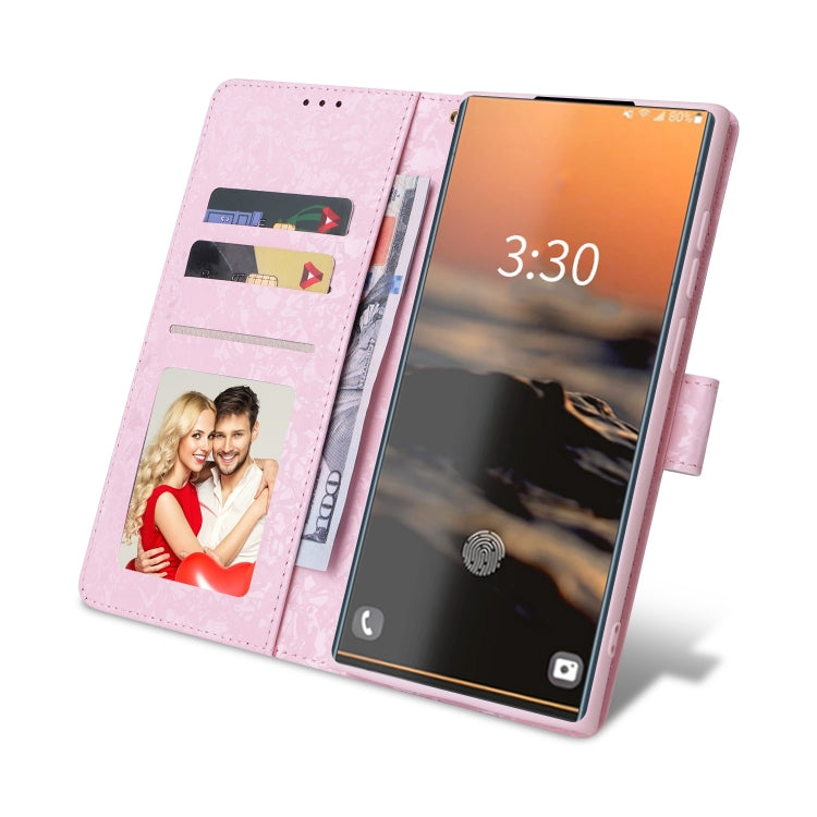 For Galaxy S23 Ultra 5G Bronzing Painting RFID Leather Phone Case