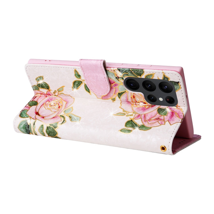 For Galaxy S23 Ultra 5G Bronzing Painting RFID Leather Phone Case