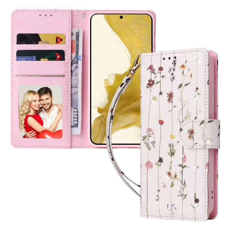 For Galaxy S23 5G Bronzing Painting RFID Leather Phone Case
