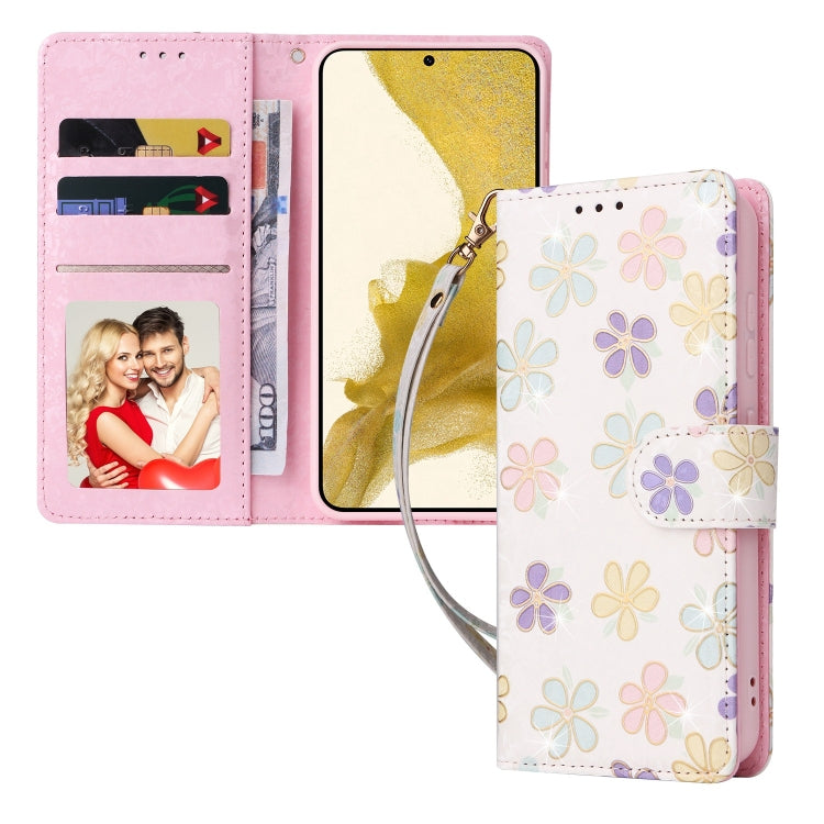 For Galaxy S23 5G Bronzing Painting RFID Leather Phone Case