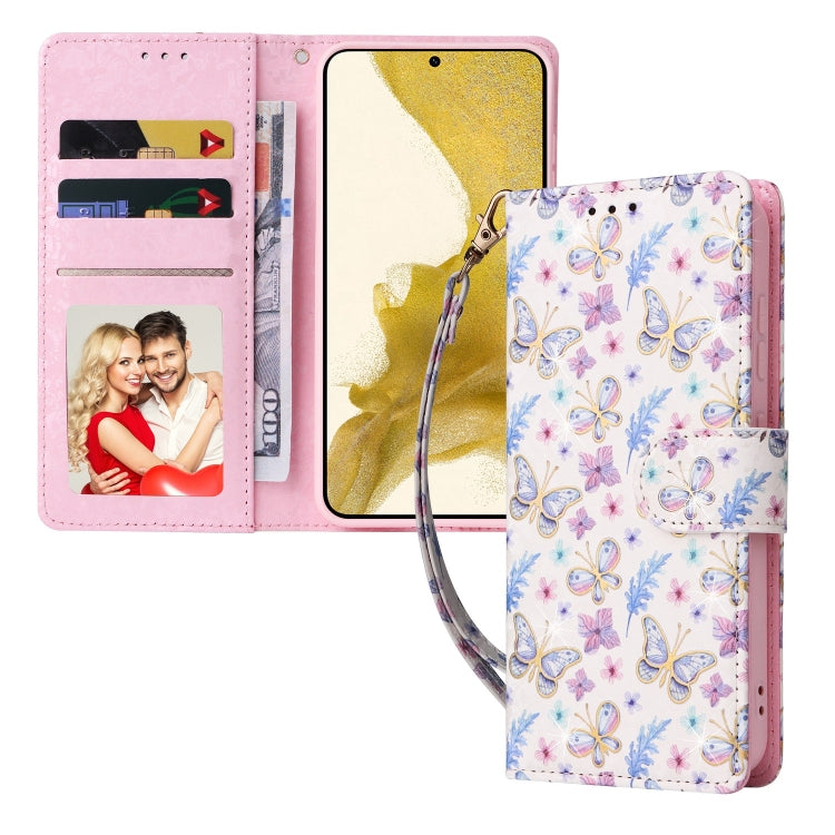 For Galaxy S23 5G Bronzing Painting RFID Leather Phone Case