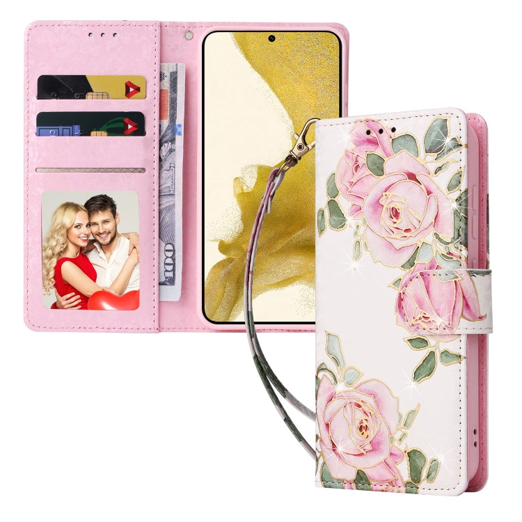 For Galaxy S23 5G Bronzing Painting RFID Leather Phone Case