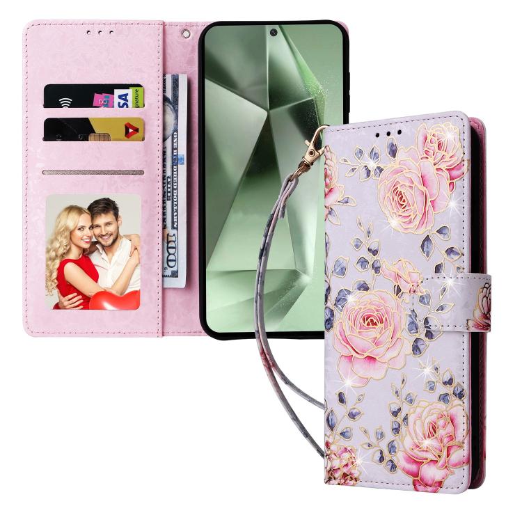 For Galaxy S25 FE 5G Bronzing Painting RFID Leather Phone Case