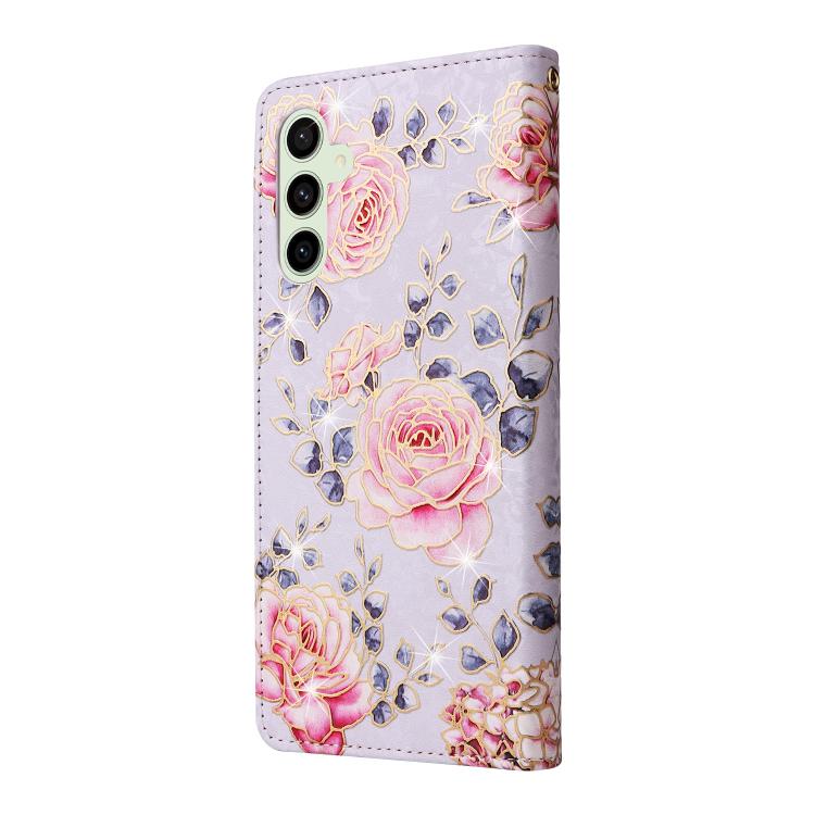 For Galaxy S25 FE 5G Bronzing Painting RFID Leather Phone Case