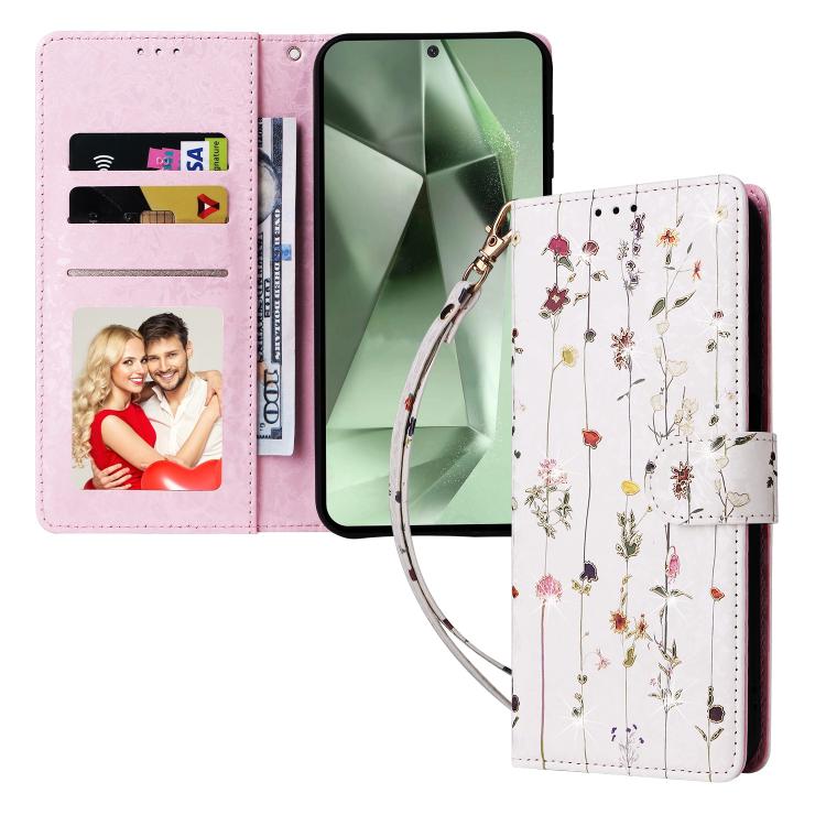 For Galaxy S25 FE 5G Bronzing Painting RFID Leather Phone Case