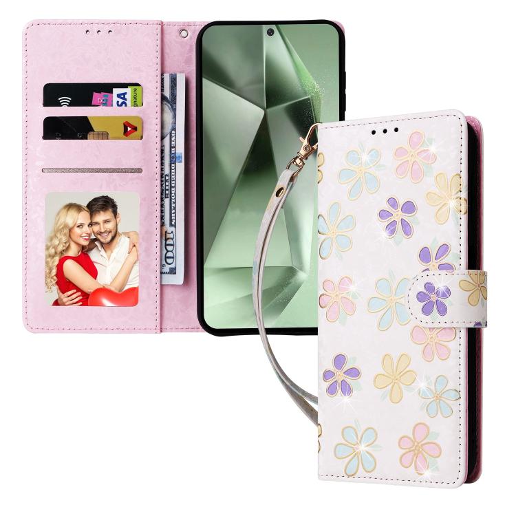 For Galaxy S25 FE 5G Bronzing Painting RFID Leather Phone Case