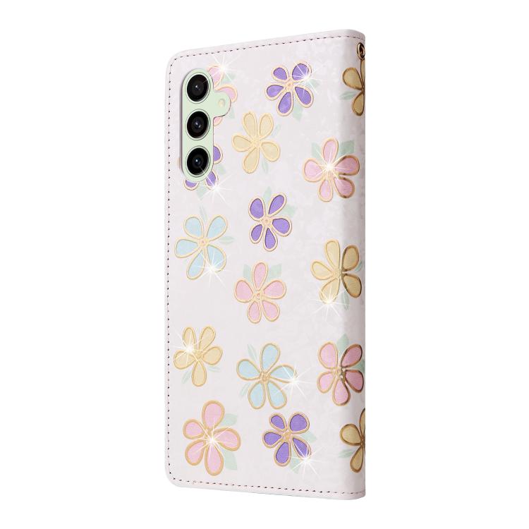 For Galaxy S25 FE 5G Bronzing Painting RFID Leather Phone Case