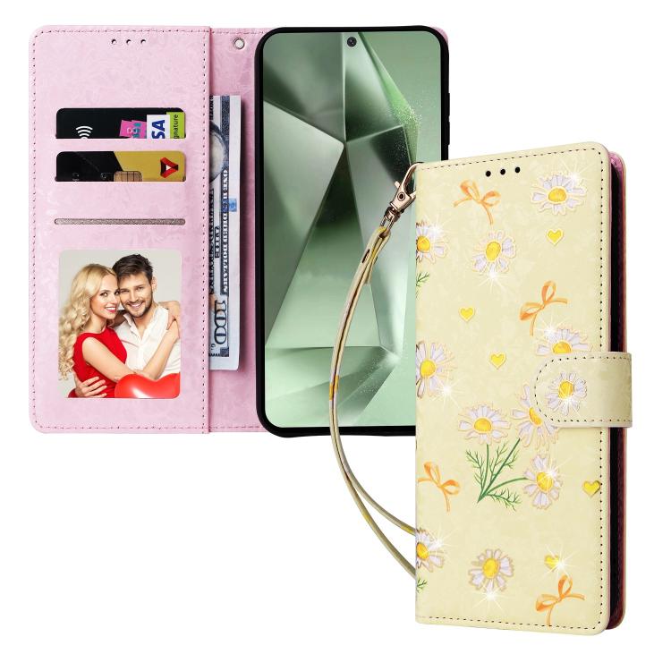For Galaxy S25 FE 5G Bronzing Painting RFID Leather Phone Case