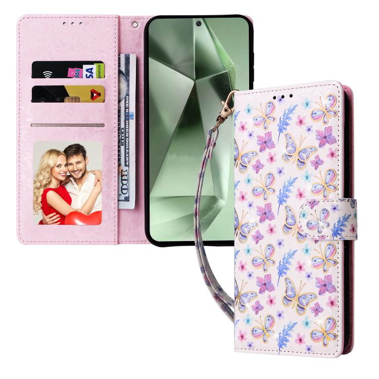 For Galaxy S25 FE 5G Bronzing Painting RFID Leather Phone Case