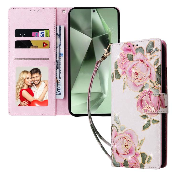For Galaxy S25 FE 5G Bronzing Painting RFID Leather Phone Case