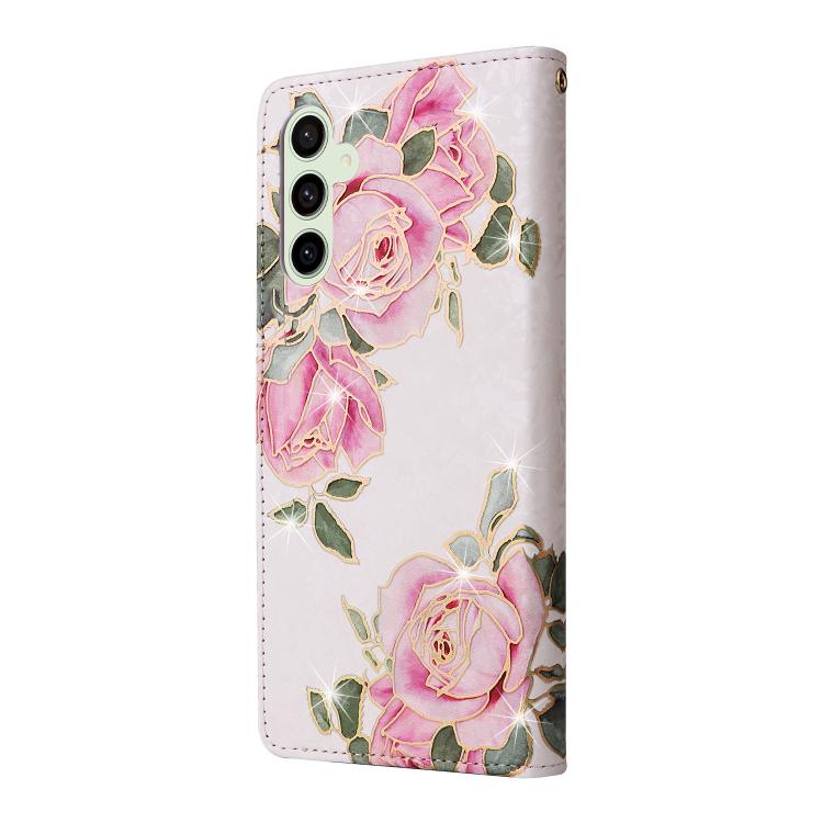 For Galaxy S25 FE 5G Bronzing Painting RFID Leather Phone Case