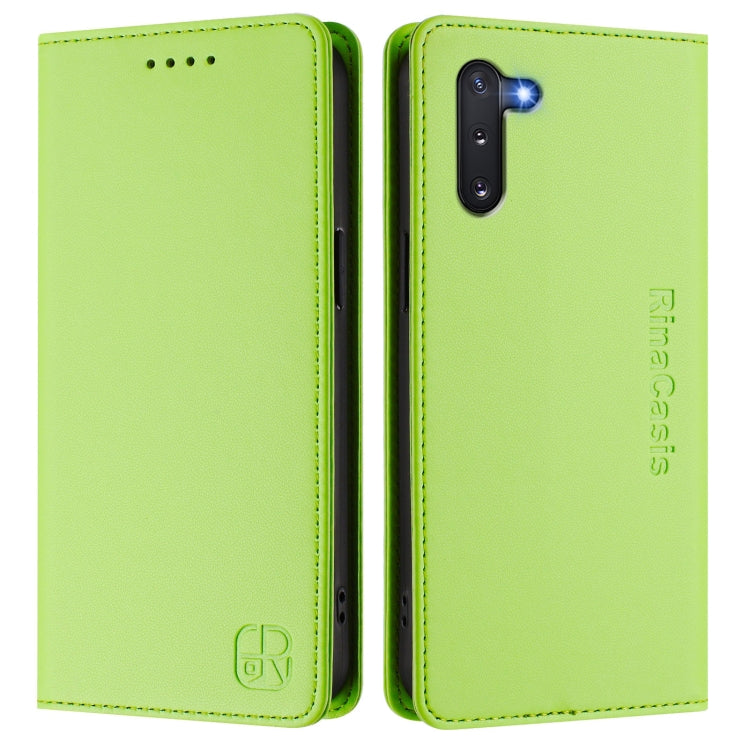 For Samsung Galaxy Note10 RC01 Dual-Folded Magnetic Suction RFID Leather Phone Case