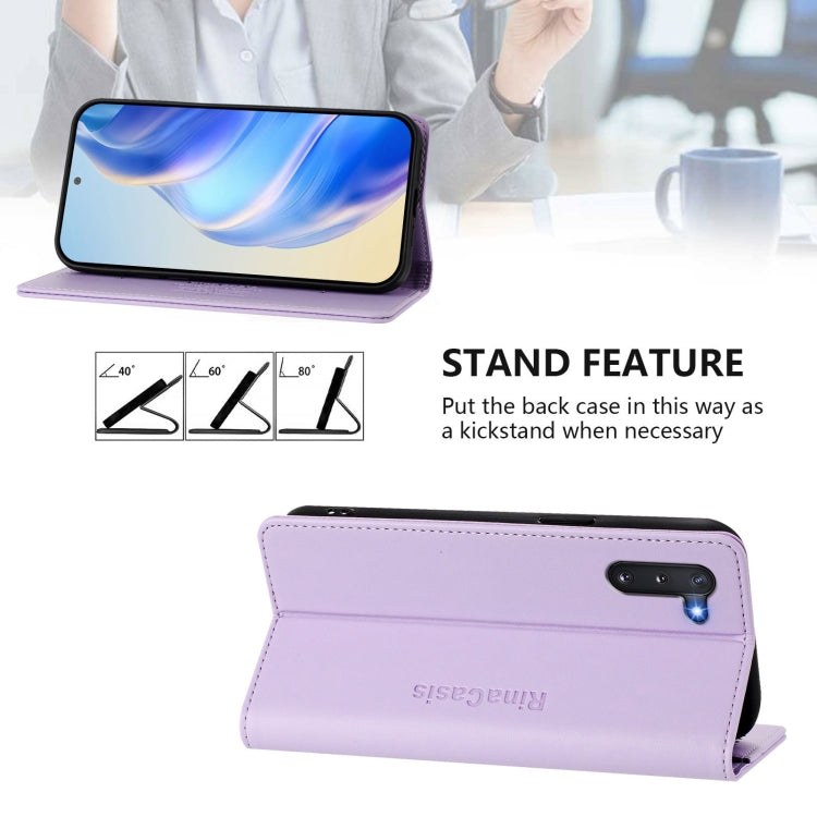 For Samsung Galaxy Note10 RC01 Dual-Folded Magnetic Suction RFID Leather Phone Case