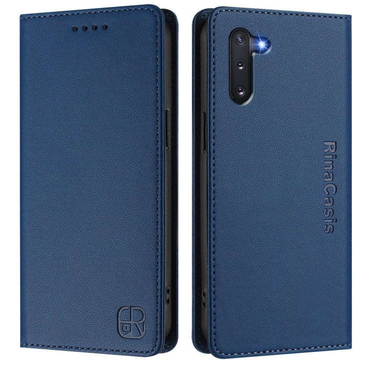 For Samsung Galaxy Note10 RC01 Dual-Folded Magnetic Suction RFID Leather Phone Case