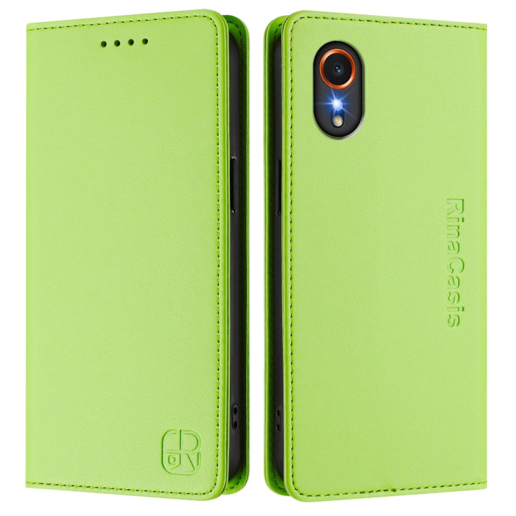 For Samsung Galaxy XCover7 5G Global RC01 Dual-Folded Magnetic Suction RFID Leather Phone Case