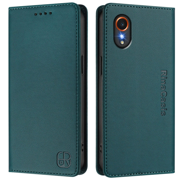 For Samsung Galaxy XCover7 5G Global RC01 Dual-Folded Magnetic Suction RFID Leather Phone Case