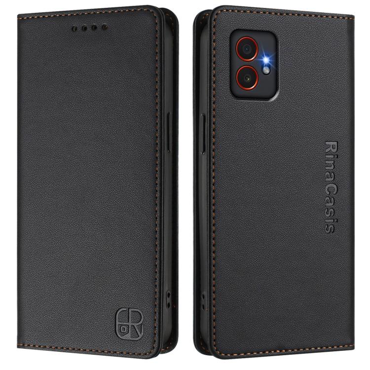 For Samsung Galaxy XCover7 Pro RC01 Dual-Folded Magnetic Suction RFID Leather Phone Case
