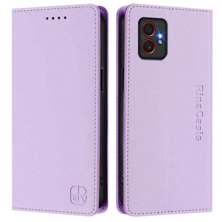 For Samsung Galaxy XCover7 Pro RC01 Dual-Folded Magnetic Suction RFID Leather Phone Case