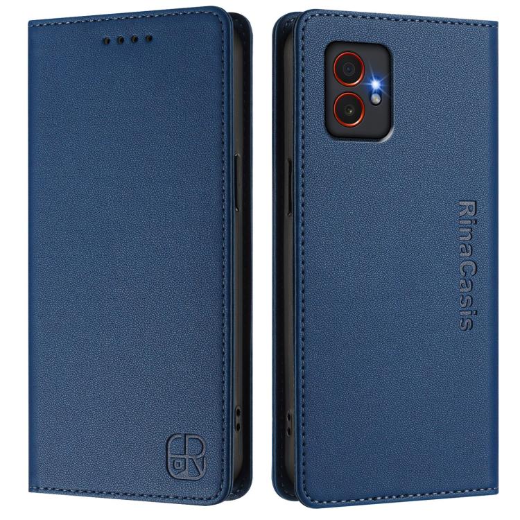 For Samsung Galaxy XCover7 Pro RC01 Dual-Folded Magnetic Suction RFID Leather Phone Case