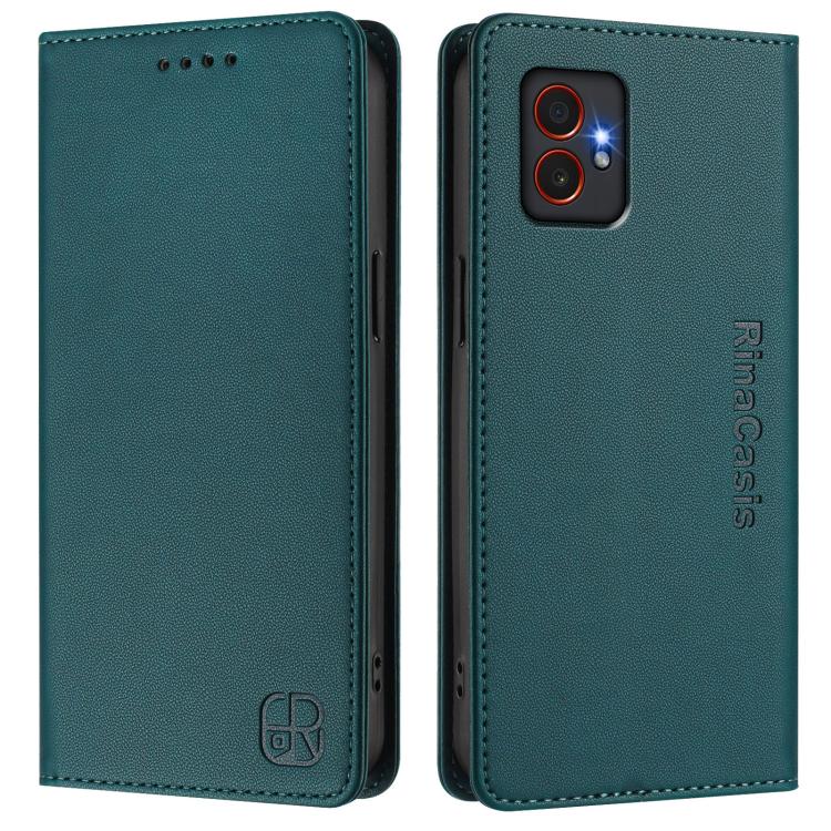 For Samsung Galaxy XCover7 Pro RC01 Dual-Folded Magnetic Suction RFID Leather Phone Case