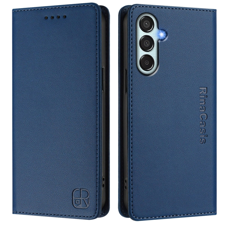 For Samsung Galaxy M15 / F15 5G Global RC01 Dual-Folded Magnetic Suction RFID Leather Phone Case
